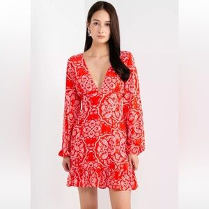 NEVER FULLY DRESSED Red Bandana Cha Cha Dress